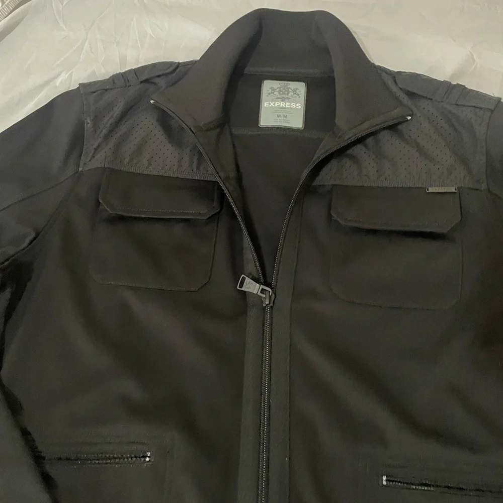 Express Men's Black Military Jacket